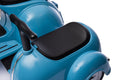 6V Licensed Vespa Scooter Motorcycle With Side Car For Kids, Blue Blue Chrome