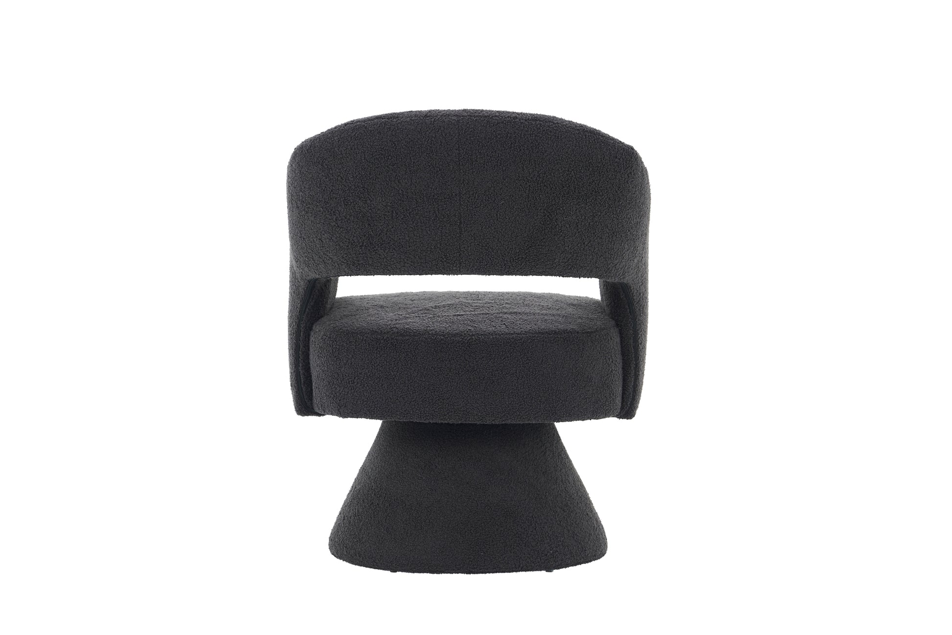 Swivel Accent Chair Armchair, Round Barrel Chair In Fabric For Living Room Bedroom,Grey Teddy Grey Teddy Foam Faux Fur