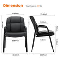 Leather Conference Room Chairs With Padded Arms,Eception Chairs,Office Guest Chairs,1P Black Iron