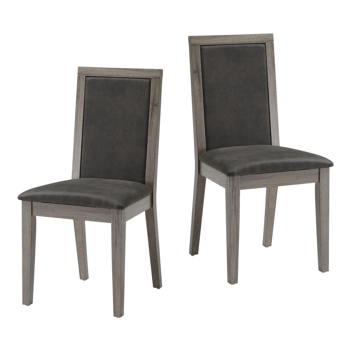 Dining Chairs Set Of 2 Wood Dining Room Chair With Mdf Sponge Back, Kitchen Room Chair Side Chair, Light Grey Base With Grey Cushion Dark Gray Foam Wood