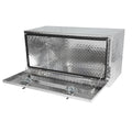 36 Inch Heavy Duty Black Aluminum Tread Tool Box Truck Trailer Underbody Storage Locks With T Handle Latch Key 36