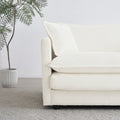 Sofa Set Of 3, 1 1 3 Seats Living Room Sofa Set, Accent Chair, Loveseat, And Three Seat Sofa Modern Style Round Arms 3 Piece Sofa Set, White White Chenille 5 Seat