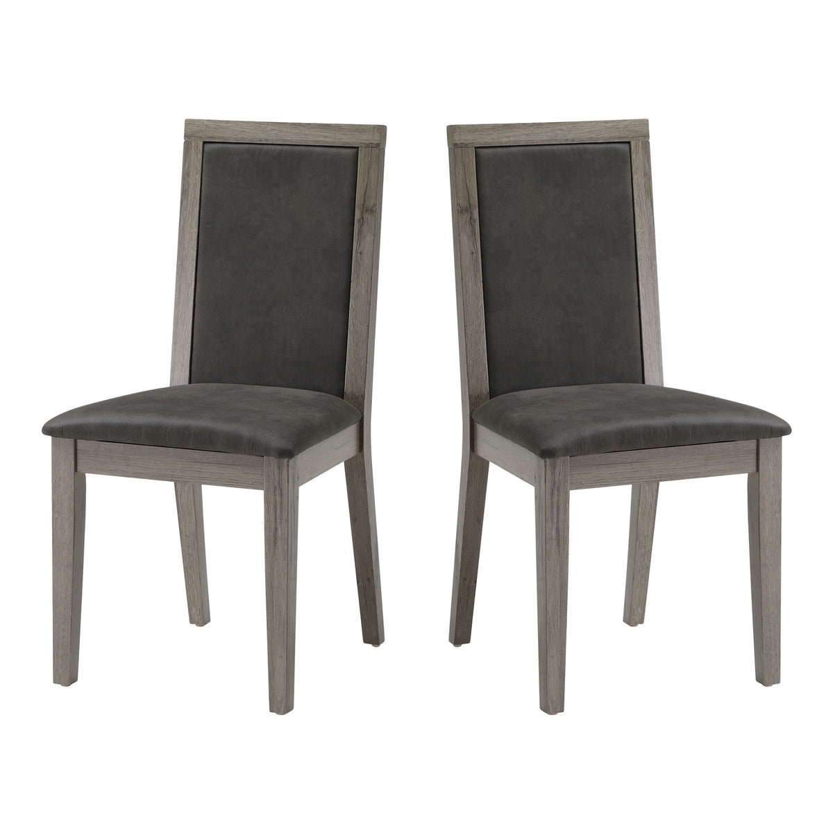 Dining Chairs Set Of 2 Wood Dining Room Chair With Mdf Sponge Back, Kitchen Room Chair Side Chair, Light Grey Base With Grey Cushion Dark Gray Foam Wood