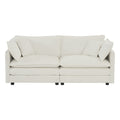 Modern Sofa Couch, 3 Piece Set Extra Deep Seat Sectional Sofa For Living Room, Oversized Sofa, 3 Seat Sofa, Loveseat And Single Sofa, White Chenille White Chenille 6 Seat