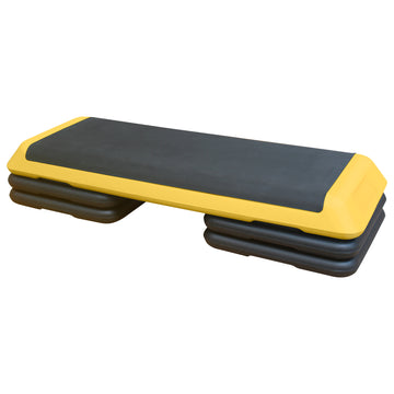Adjustable Aerobic Step Workout Step With 4 Risers Fitness & Exercise Platform Trainer Yellow Yellow Plastic