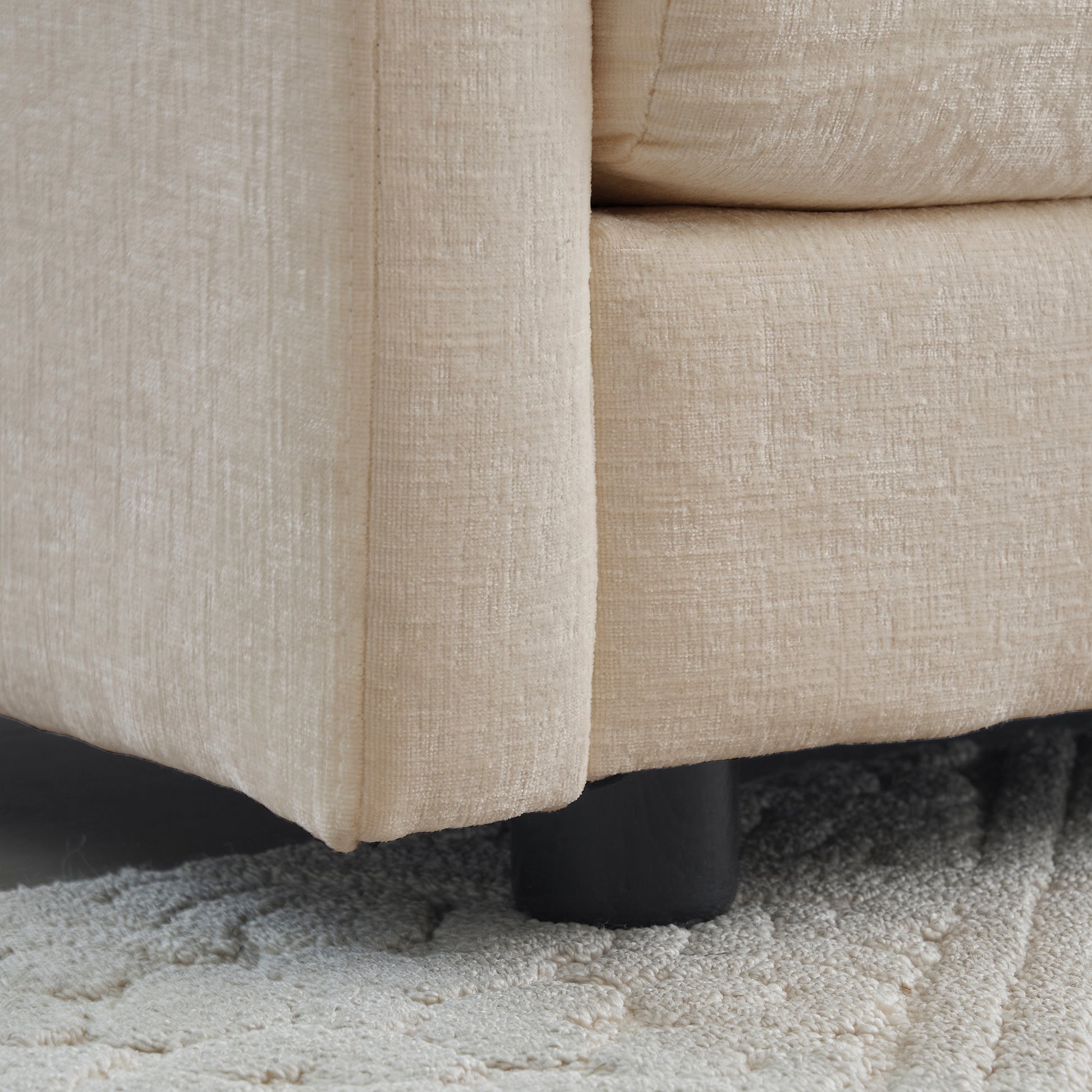 Free Combination Comfy Upholstery Modular Oversized L Shaped Sectional Sofa With Reversible Ottoman, Beige Chenille Beige Chenille 3 Seat