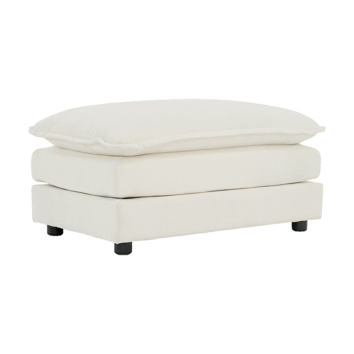 Chenille Fabric Ottomans Footrest To Combine With 2 Seater Sofa, 3 Seater Sofa And 4 Seater Sofa, White Chenille White Chenille 1 Seat