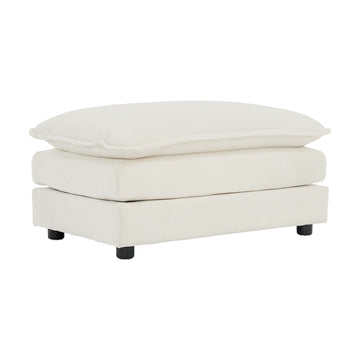 Chenille Fabric Ottomans Footrest To Combine With 2 Seater Sofa, 3 Seater Sofa And 4 Seater Sofa, White Chenille White Chenille 1 Seat
