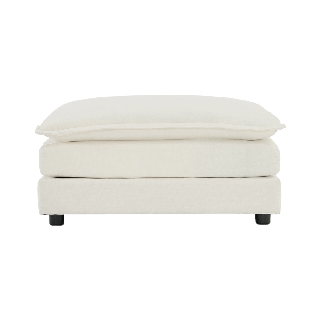 Chenille Fabric Ottomans Footrest To Combine With 2 Seater Sofa, 3 Seater Sofa And 4 Seater Sofa, White Chenille White Chenille 1 Seat