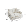 Modern Accent Chair With Ottoman, Living Room Club Chair Chenille Upholstered Armchairreading Chair For Bedroom, White White Chenille 1 Seat