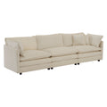U Shaped Sectional Sofa W Reversible Footrest, 5 Seater Convertible Corner Couch With 2 Ottomans ,Modern Minimalist Soft Sofa & Couch For Living Roombeige Chenille Beige Chenille 3 Seat