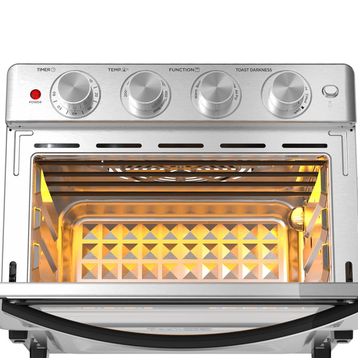 Geek Chef 6 Slice 26Qt 26L Air Fryer Fry Oil Free, Extra Large Toaster Oven Combo, Air Fryer Oven, Roast, Bake, Broil,Convection Countertop Oven, Accessories Included, Stainless St Ban On Silver Stainless Steel