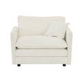 Accent Chair Set Of 2, High End Chenille Upholstered Armchairs, Living Room Side Chairs With Toss Pillow, White White Chenille 2 Seat