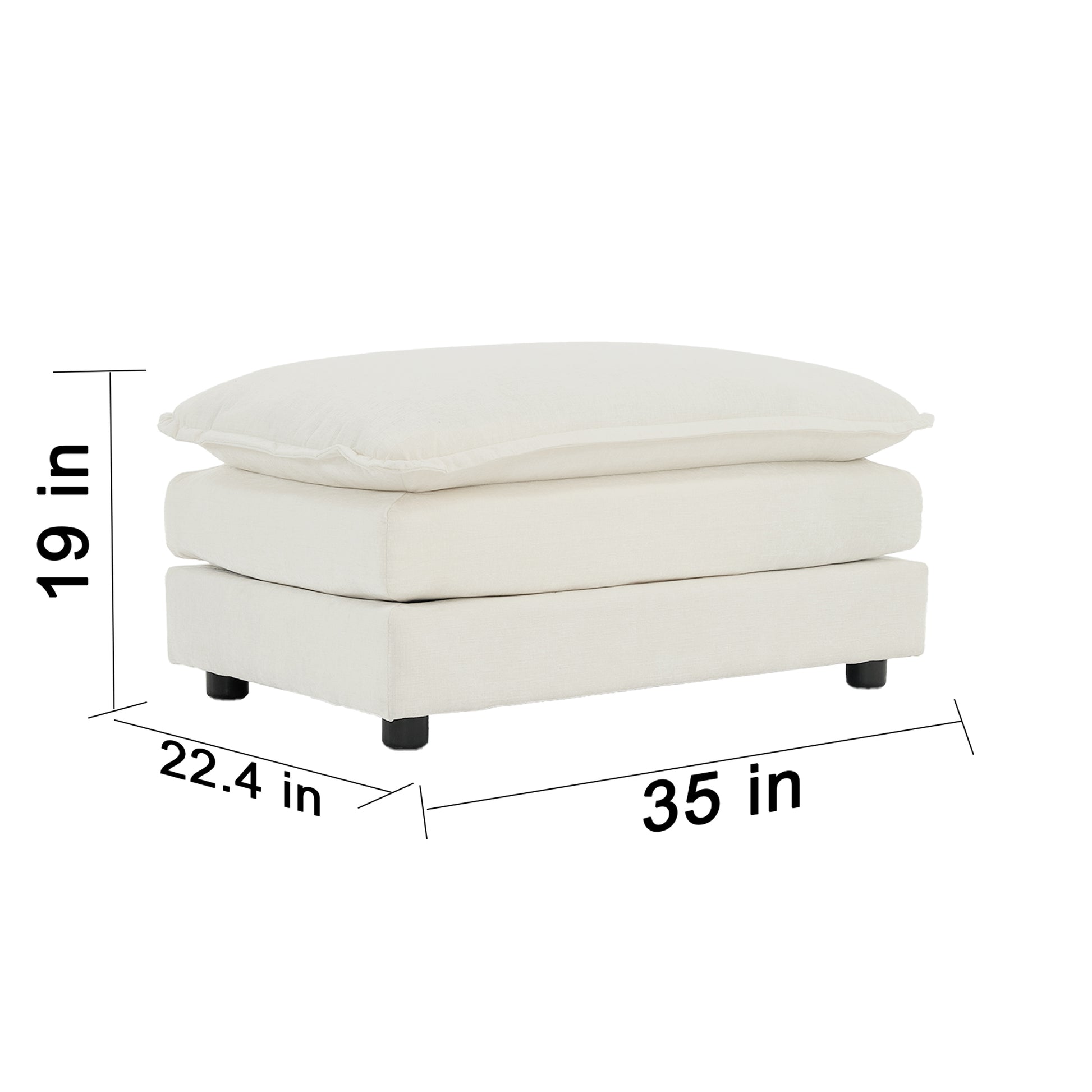 Comfort U Shaped Couch With Reversible Chaise, Modular Large U Shape Sectional Sofa, Double Extra Ottomans,White Chenille White Chenille 4 Seat