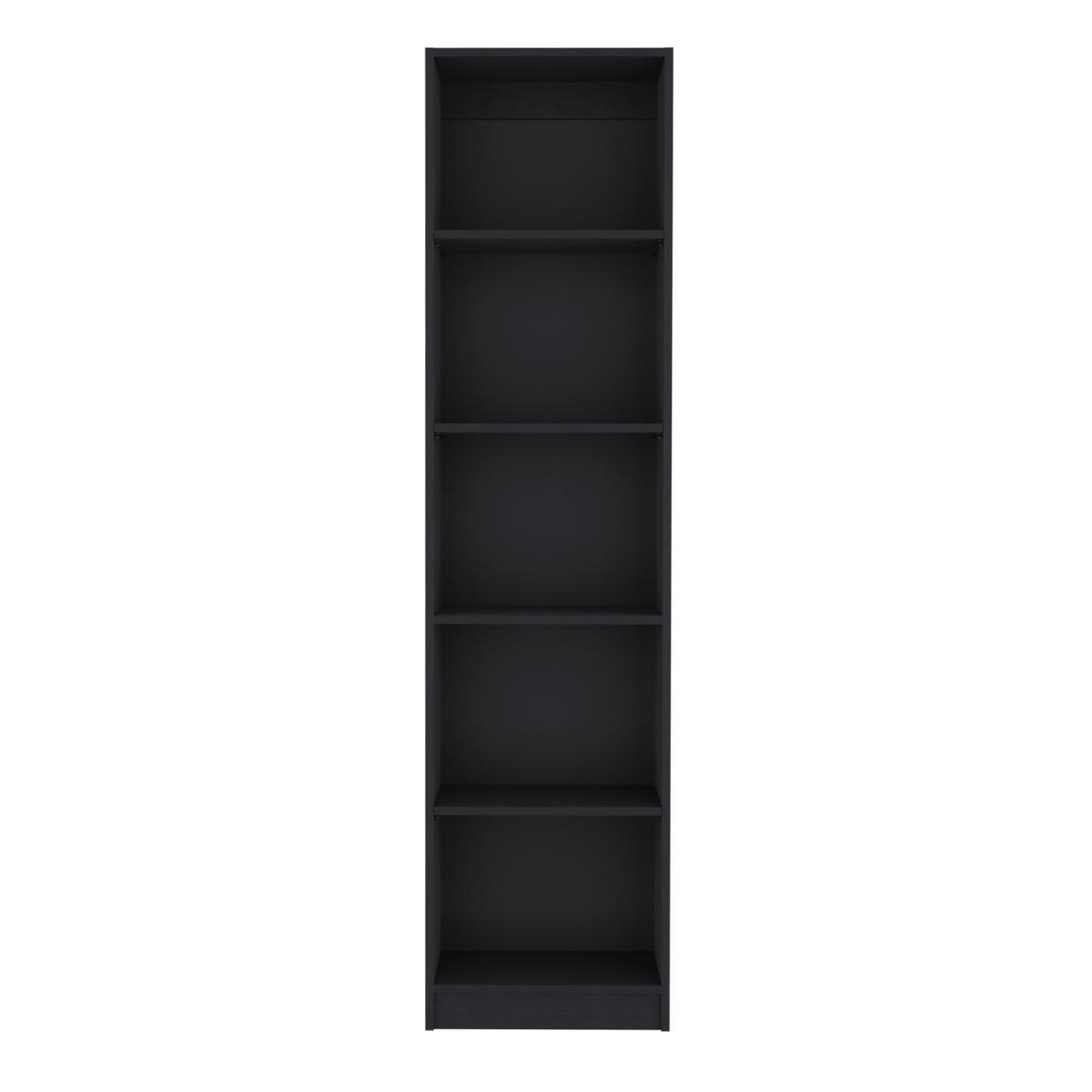 Home Xs Bookcase With 5 Tier Shelves And Slim Design Black Office Black Particle Board Particle Board