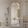 Gold 63X20 Inch Metal Arch Stand Full Length Mirror Gold Classic Mdf Glass Aluminium Alloy