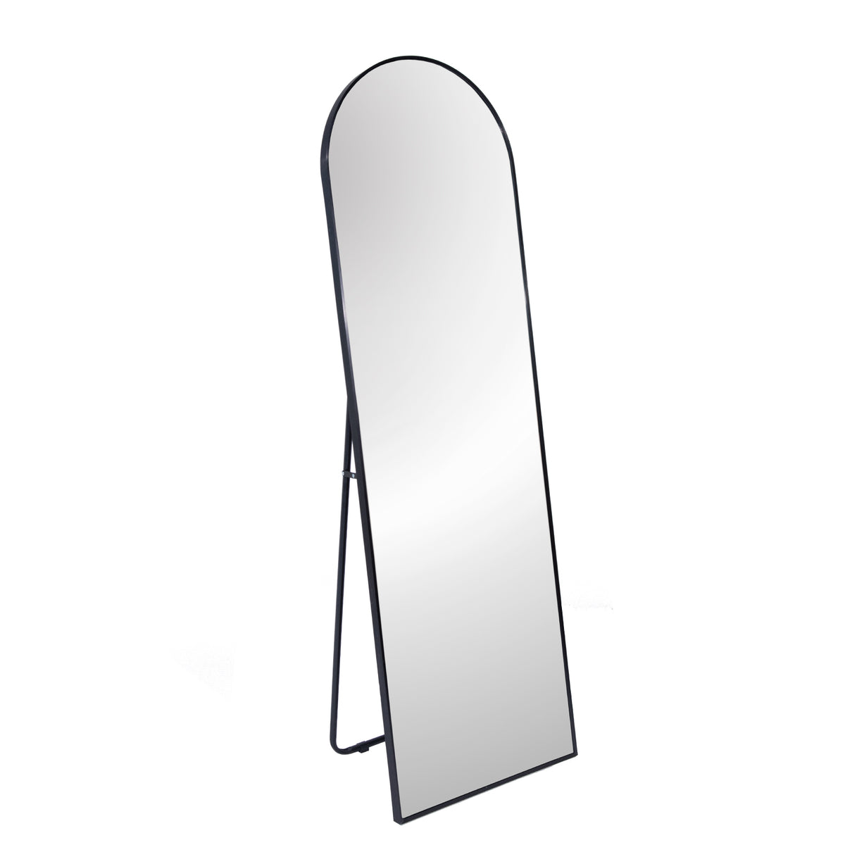Black 71X23.6 Inch Metal Arch Stand Full Length Mirror Black Classic Mdf Glass Aluminium Alloy