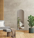 Silver 65X22 Inch Metal Arch Stand Full Length Mirror Silver Classic Mdf Glass Aluminium Alloy