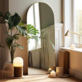 Gold 63X20 Inch Metal Arch Stand Full Length Mirror Gold Classic Mdf Glass Aluminium Alloy