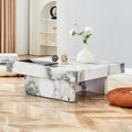 A Modern And Practical Coffee Table, Black And White In Imitation Marble Pattern, Made Of Mdf Material. The Fusion Of Elegance And Natural Fashion 31.4