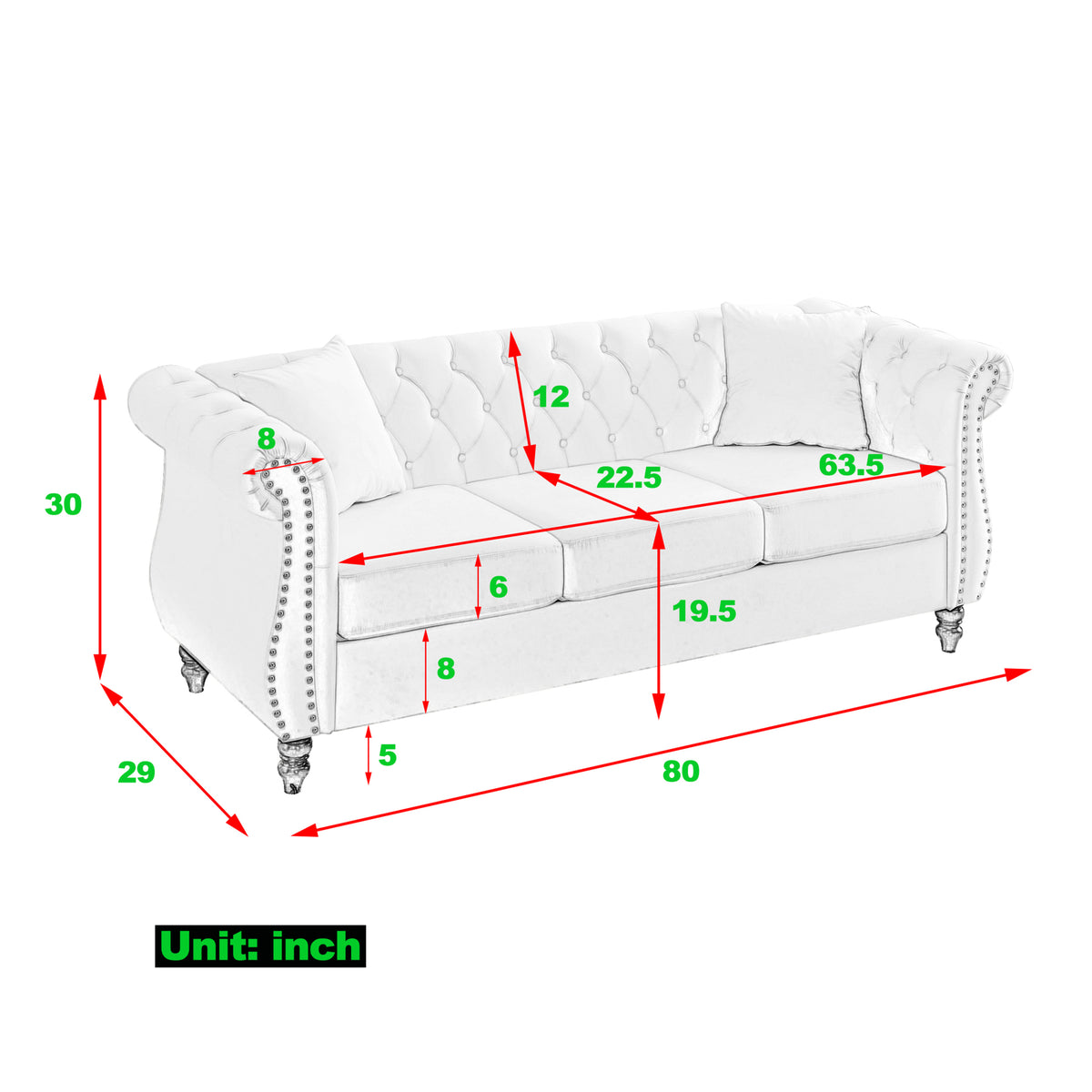 3 Seater 3 Seater Combination Sofa.Grey Velvet W834S00062 Grey Foam Velvet