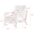 Modern Teddy Fabric Accent Chair,Wood Frame Armchair For Living Room White Teddy