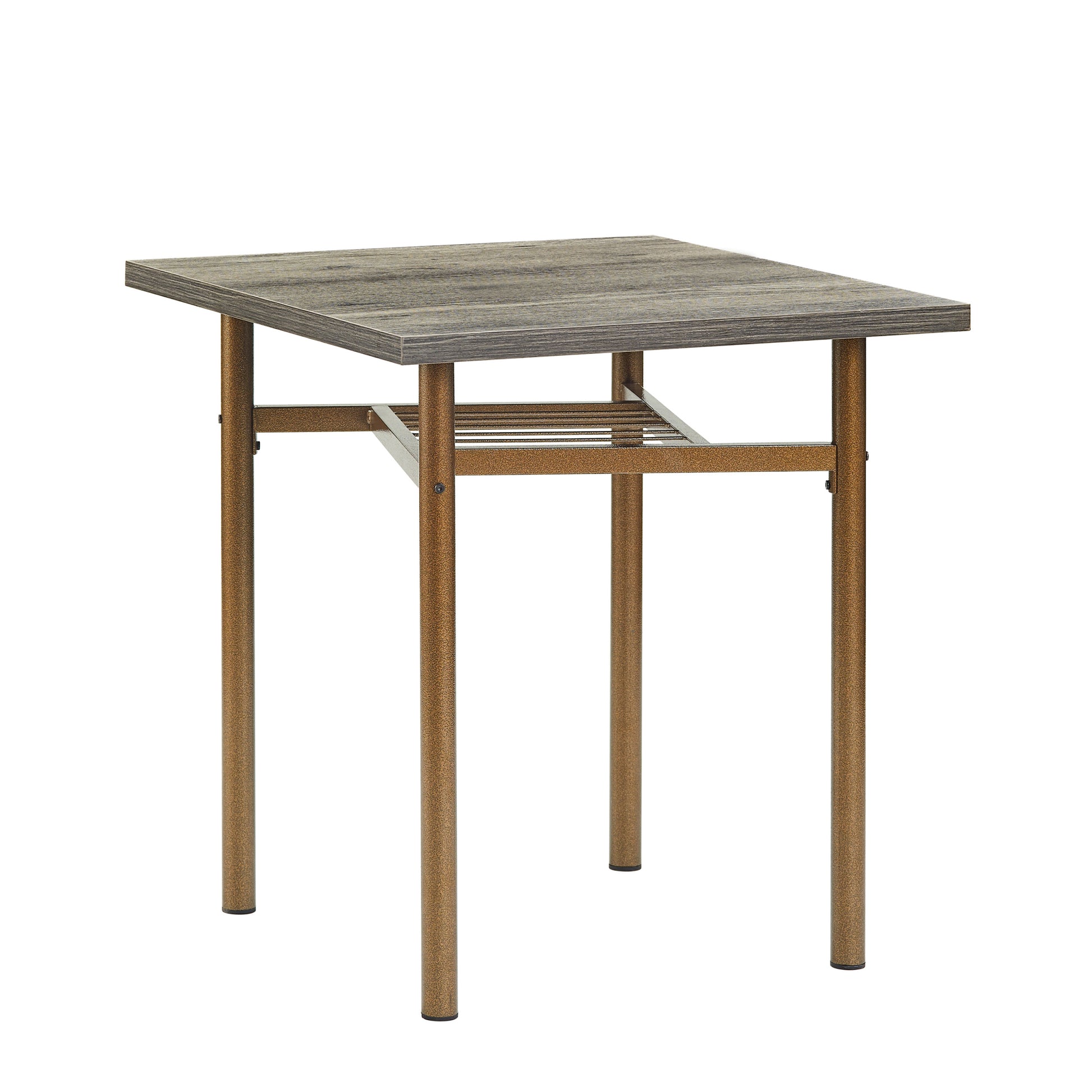 Dining Set For 2, Square Wooden Dining Table With 4 Legs And 2 Metal Chair For Home Office, Kitchen, Dining Room Antique Brown Metal & Wood Metal & Wood