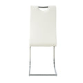 Modern Simple Rectangular Glass Dining Table, Solid Tempered Glass Tabletop, Electroplated Table Legs, White Pu Dining Chair Set, Suitable For Restaurant Kitchen Use Set Of 5 Upholstered Chair Glass White Pu Seats 4 Metal Rectangular Dining Table With