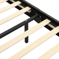 Queen Size Floating Bed Frame With Led Lights And Usb Charging,Modern Upholstered Platform Led Bed Frame,Black Black Pu