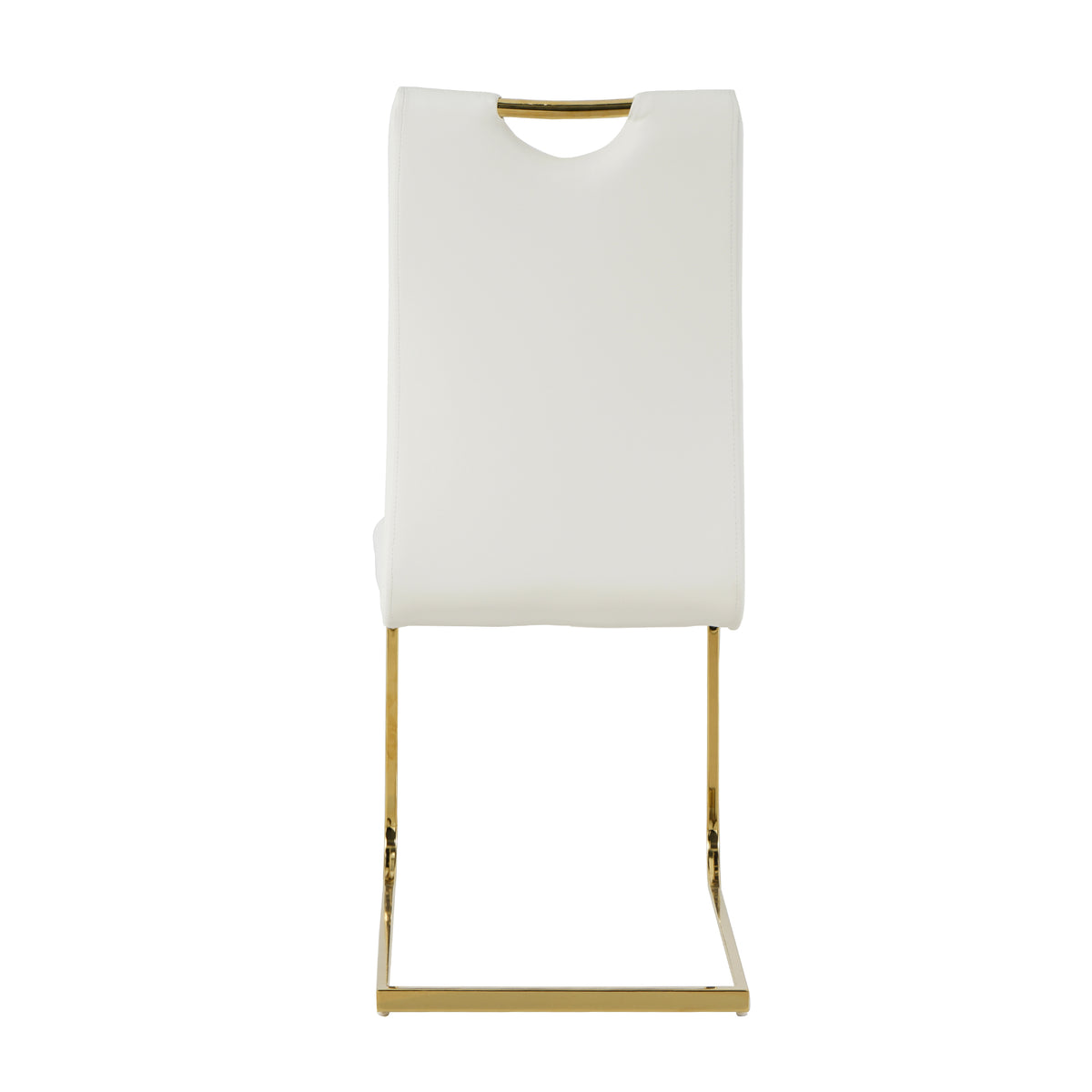 Modern Dining Chairs With Faux Leather Padded Seat Dining Living Room Chairs Upholstered Chair With Gold Metal Legs Design For Kitchen, Living, Bedroom, Dining Room Side Chairs Set Of 4 White Gold Metal