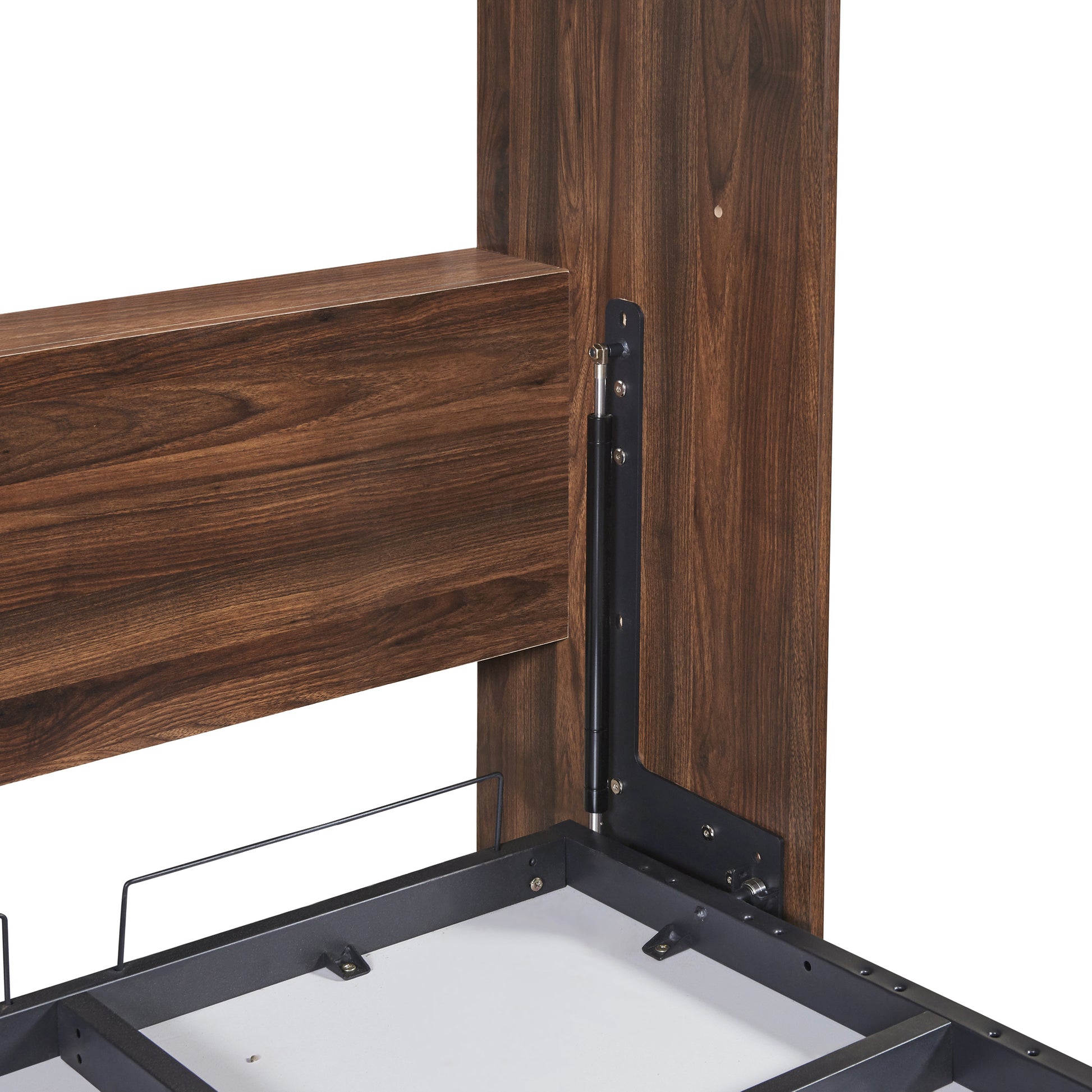 Twin Size Murphy Bed Wall Bed With Cabinet,White Twin White Solid Wood Mdf