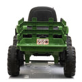 12V Kids Ride On Tractor With Trailer, Battery Powered Electric Car W Music, Usb, Music, Led Lights, Vehicle Toy For 3 To 6 Ages, Dark Green Blackish Green Polypropylene
