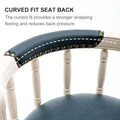 Bar Stools Seat Height 29.5'' Leather Wooden Bar Stools White Blue 1Pc Cream Blue Genuine Leather