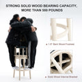 Bar Stools Seat Height 29.5'' Leather Wooden Bar Stools White Blue 1Pc Cream Blue Genuine Leather