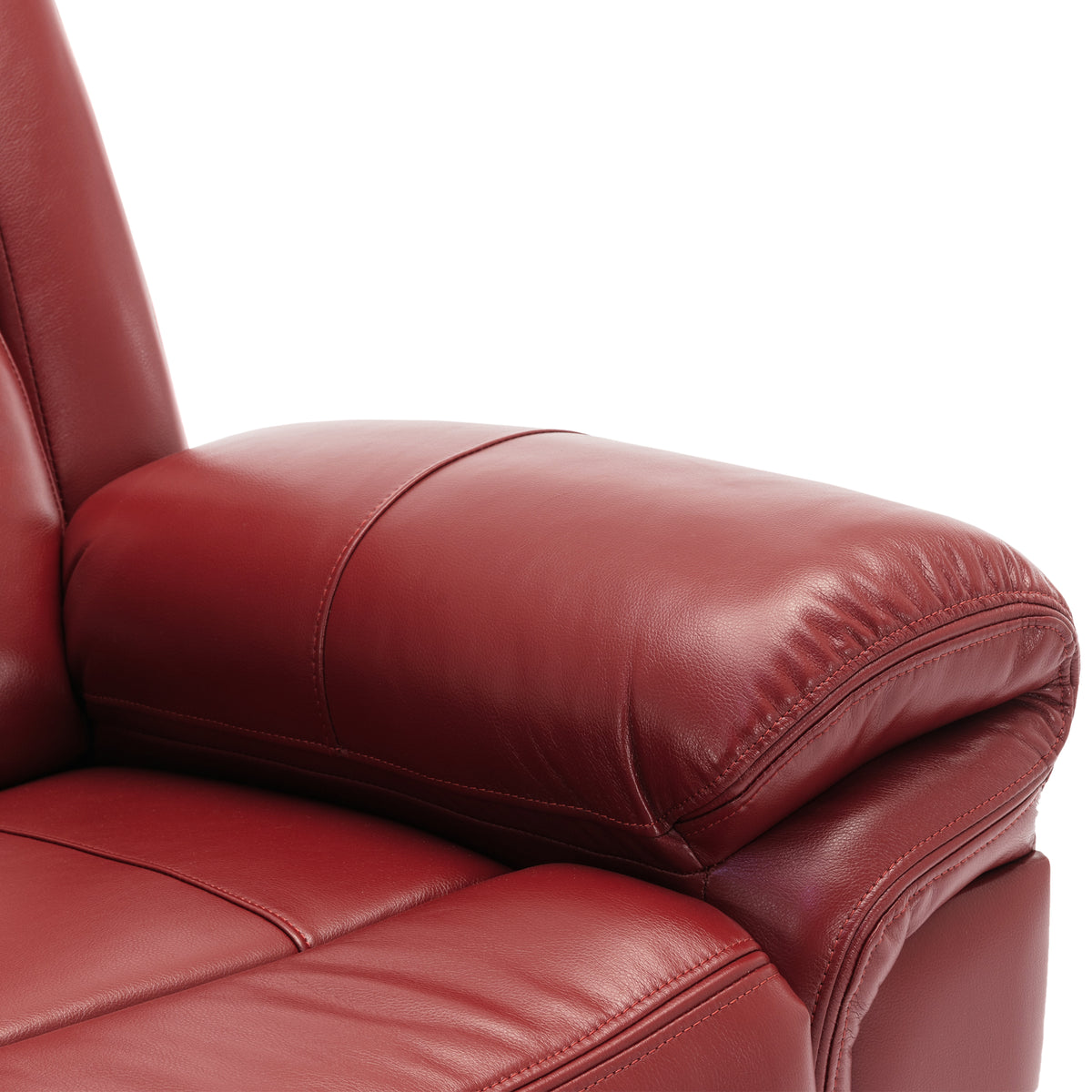 Home Theater Seating Manual Recliner Chair With Led Light Strip For Living Room,Bedroom, Wine Red Wine Red Foam Faux Leather