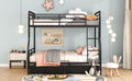 Full Xl Over Queen Metal Bunk Bed With 2 Drawers, Black Black Iron