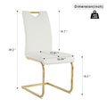 Modern Dining Chairs With Faux Leather Padded Seat Dining Living Room Chairs Upholstered Chair With Gold Metal Legs Design For Kitchen, Living, Bedroom, Dining Room Side Chairs Set Of 4 White Gold Metal