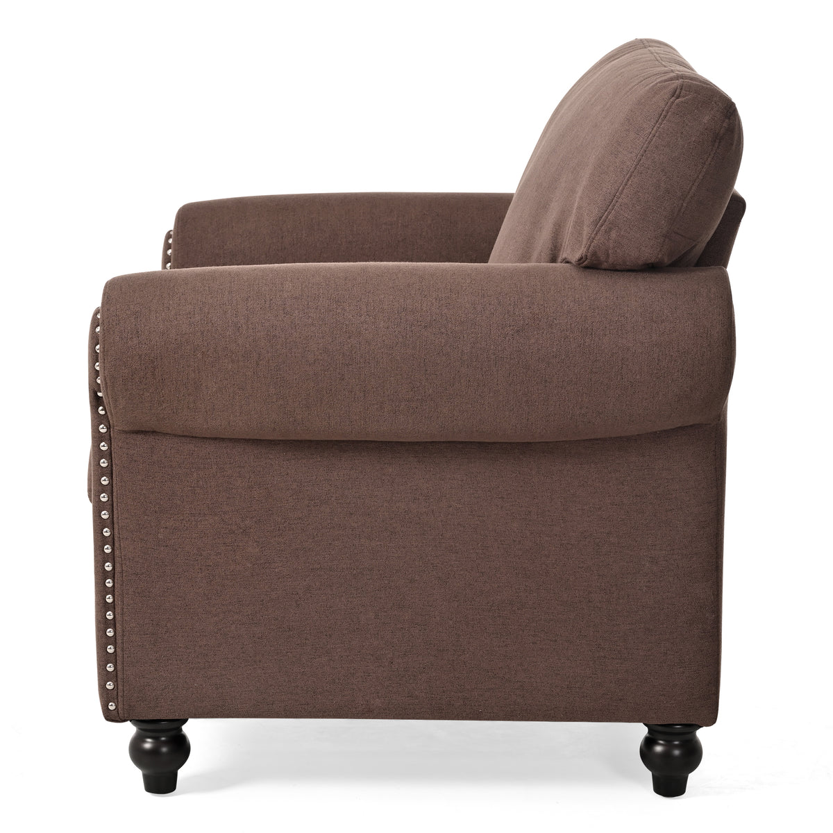 1 Seater Sofa. Brown Foam Fabric