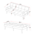 Convertible Sofa Bed Futon With Solid Wood Legs Linen Fabric Grey Grey Fabric