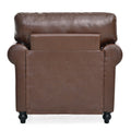 1 Seater Sofa. Brown Pu Foam Fabric