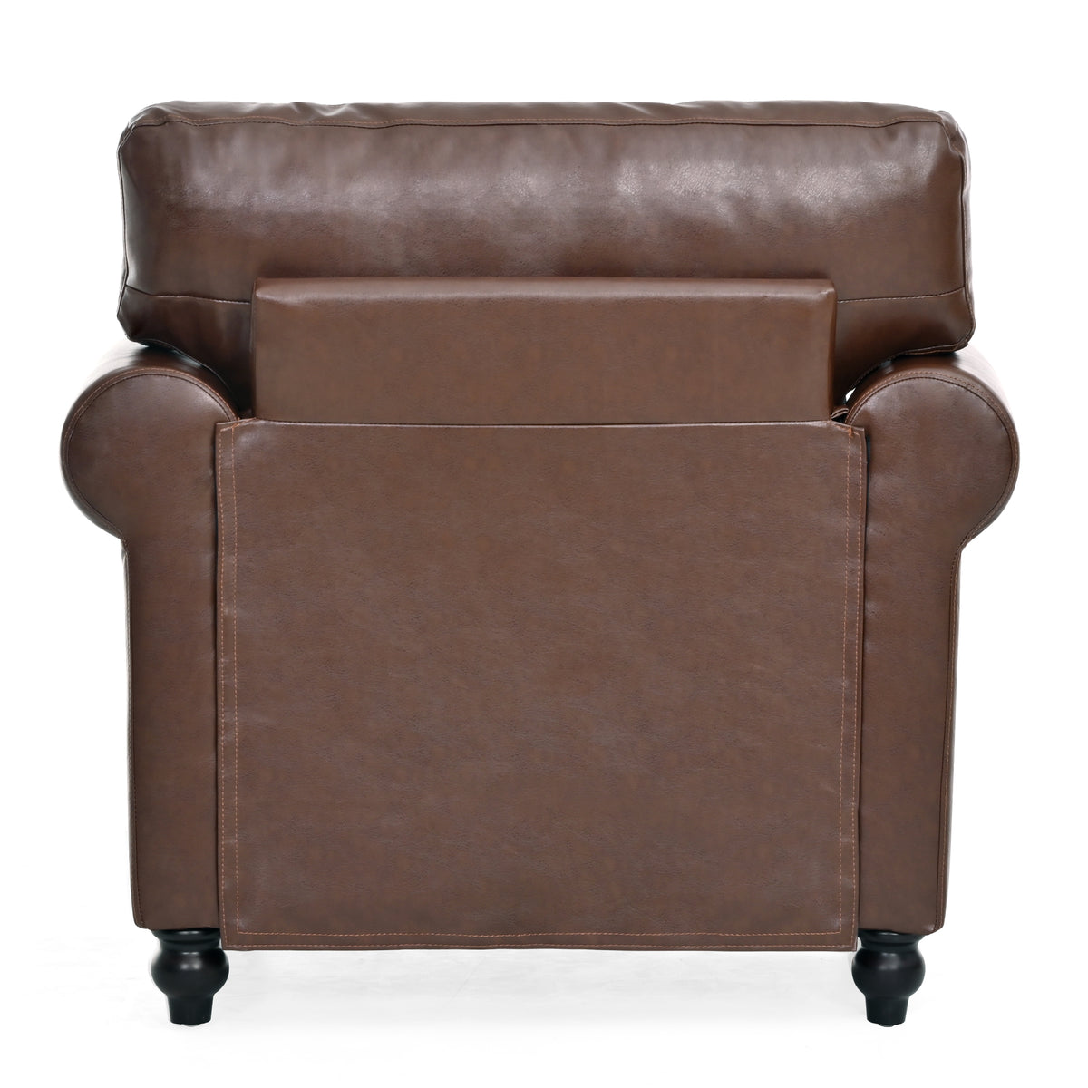 1 Seater Sofa. Brown Pu Foam Fabric
