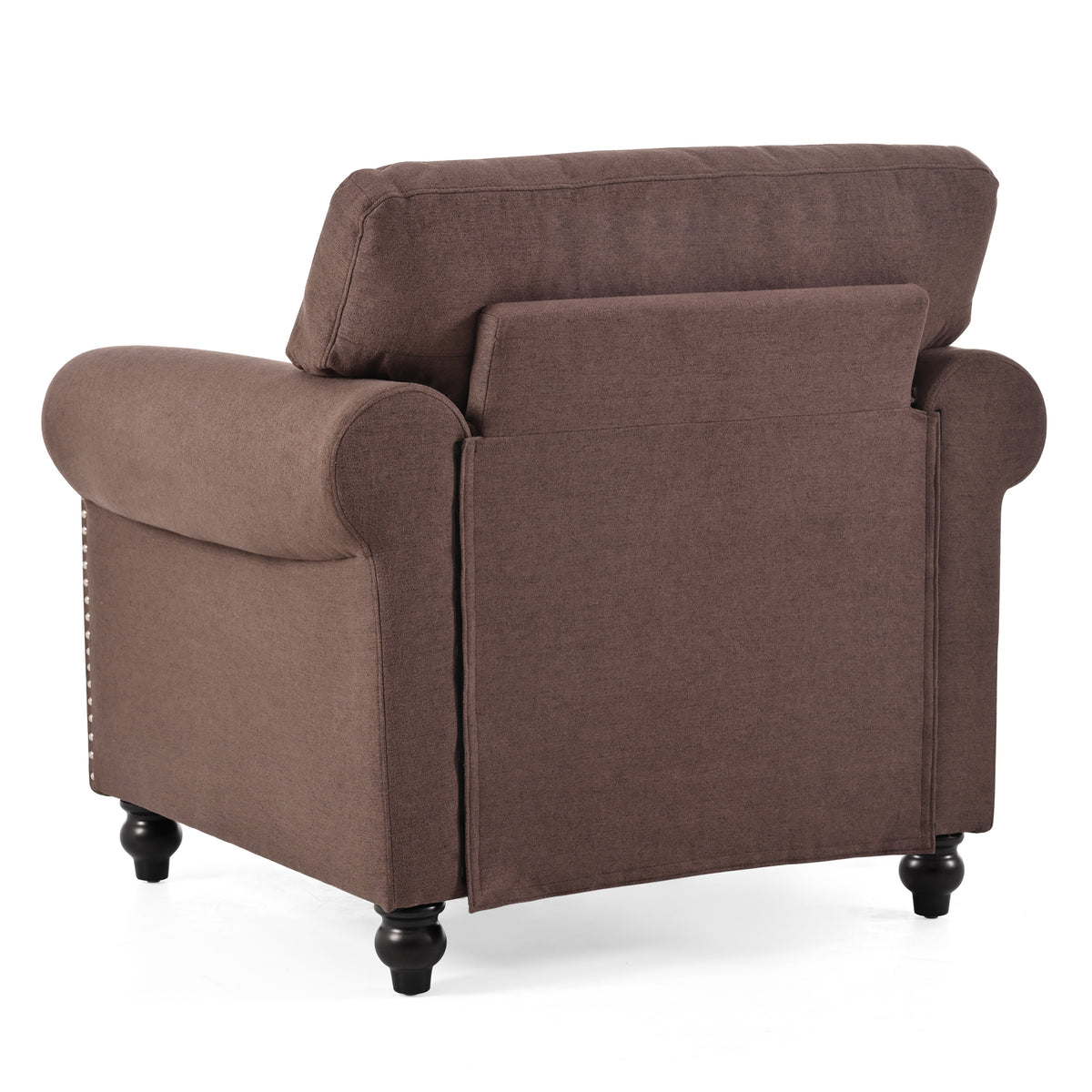 1 Seater Sofa. Brown Foam Fabric