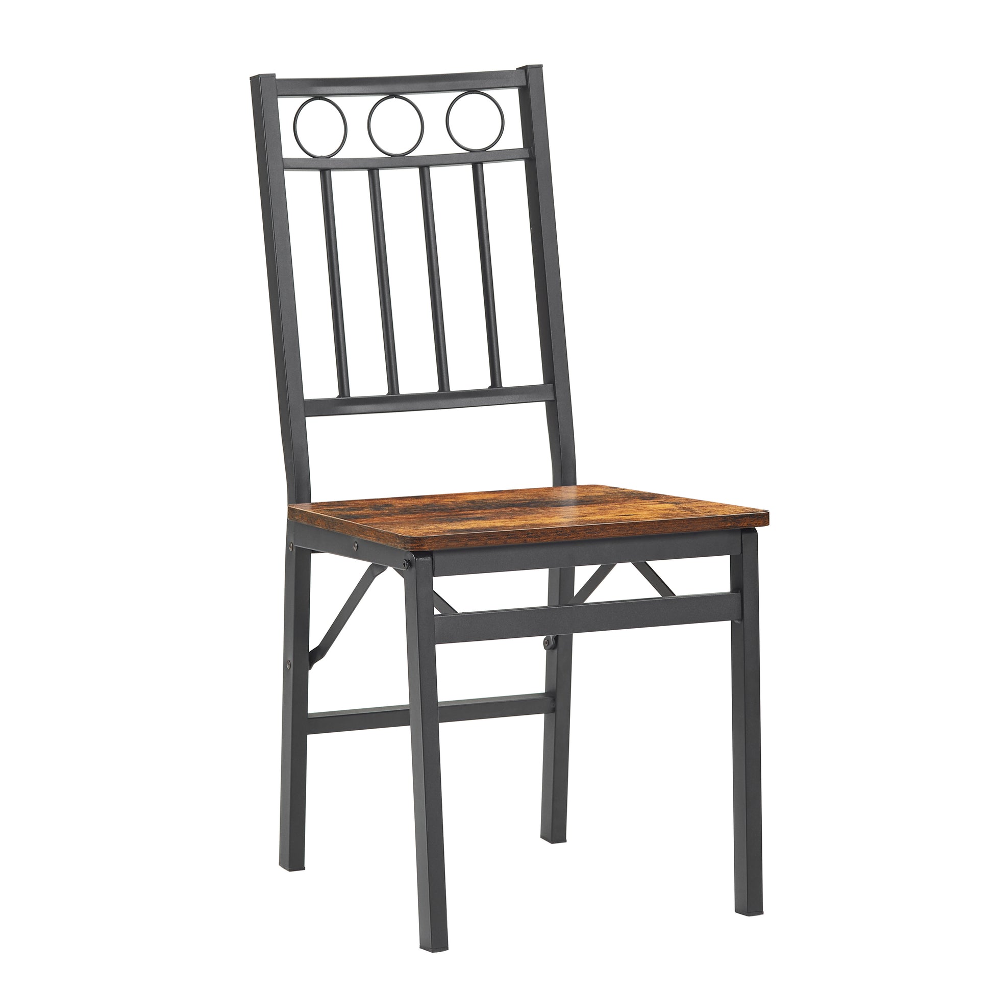 Dining Assemble Metal& Wood Seat Modern Style For Dining Room Decor Folding Retro Chair Brown Brown Dining Room American Design,American Traditional Dining Chairs Metal & Wood