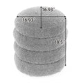 006 Soft Velvet Round Ottoman Footrest Stool,Ivory Ivory Modern Footstool Foam Velvet