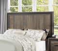 Oak Finish High Headboard 1Pc King Size Bed Bedroom Furniture Bedframe Panel Design Wooden Box Spring Required King Oak Wood Bedroom Contemporary,Modern Panel Particle Board