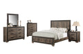 Oak Finish High Headboard 1Pc Queen Size Bed Bedroom Furniture Bedframe Panel Design Wooden Box Spring Required Queen Oak Wood Bedroom Contemporary,Modern Panel Particle Board