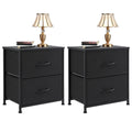 Drawers Dresser Chest Of Drawers,Metal Frame And Wood Top,2Bc,Black Black Wood