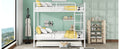 Full Over Full Metal Bunk Bed With Trundle, White White Iron