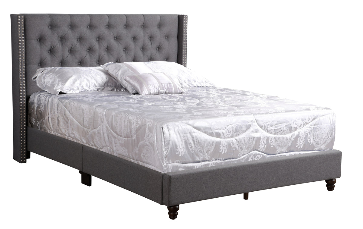 Julie G1904 Fb Up Full Upholstered Bedgray Gray Foam Fabric