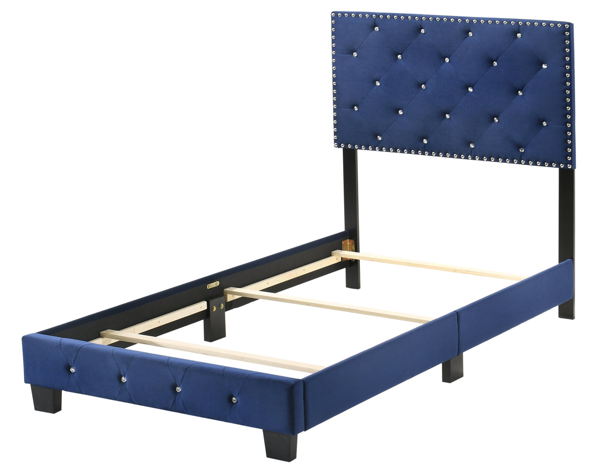Suffolk G1405 Tb Up Twin Bednavy Blue Navy Blue Foam Velvet